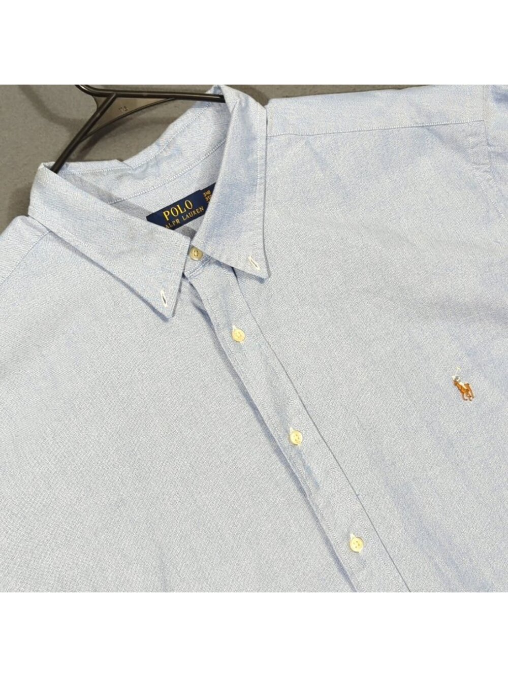 Polo Ralph Lauren The Iconic Oxford Shirt Men's 3XB Blue Flesh Pony OCBD Preppy